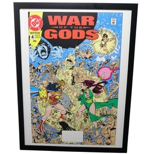 War‎ of the Gods #4 Framed 12x16 Wonder Woman Cover Art George Pérez | DC Comics